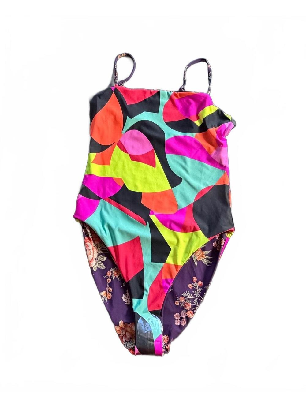 MAAJI unpadded reversible eco friendly high cut one piece swimsuit sz M New